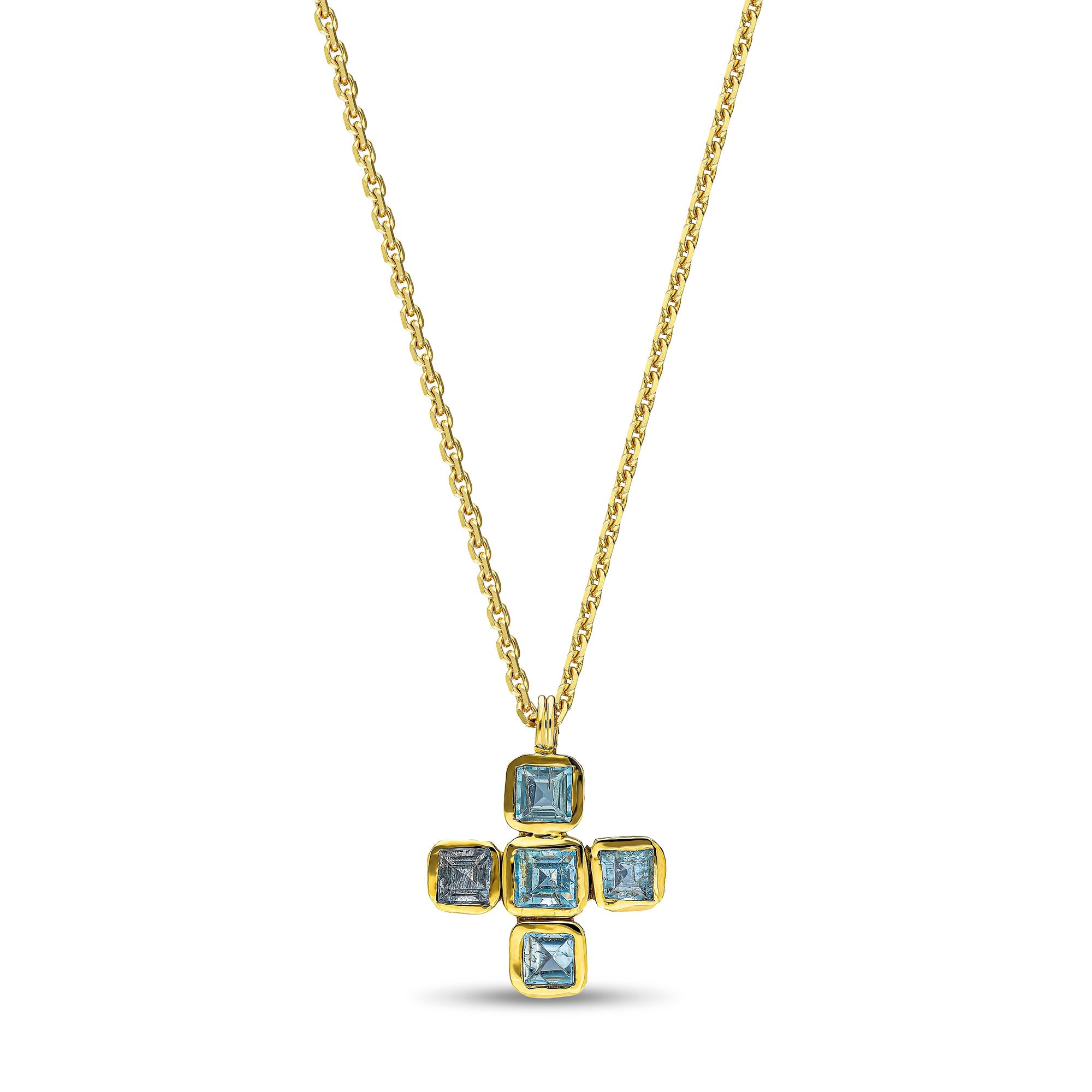 THE AQUA CROSS NECKLACE